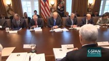 President Trump tells media 'stay for prayer, you need it' at cabinet meeting