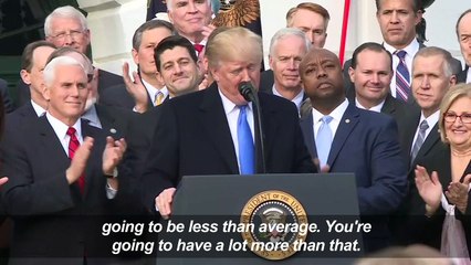 Trump and Republican lawmakers celebrate tax cut
