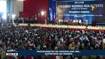 Pagsasabatas ng panukalang BBL, suportado ng Senado