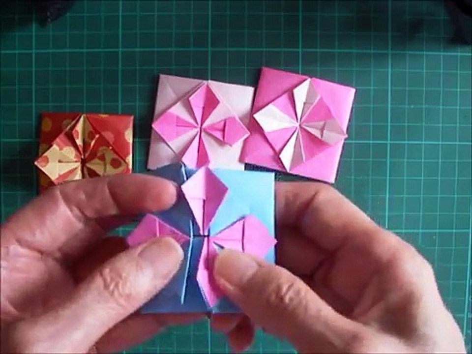 折り紙 1枚 花のポチ袋2 簡単な折り方（niceno1）Origami Flower envelope　tutorial-6kxqvLpHynE