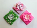 折り紙 1枚 花のポチ袋4 簡単な折り方（niceno1）Origami Flower envelope　tutorial-3w6jOe_tONw