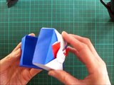 折り紙 キティちゃん 箱 簡単な折り方（niceno1）Origami Hello Kitty box with lid-xZAG20SXbMU