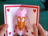 折り紙 クマのバスケット 誕生日ポップアップカード 簡単な作り方（niceno1）Origami teddy bear in the basket Birthday Pop up card-AZWHInC_Sjc
