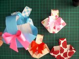 折り紙 バッグ（バスケット）立体　1枚　折り方（niceno1）Origami bag 3D tutorial-_yfnQwouBEU
