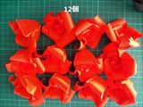 折り紙　バラの花　くす玉 簡単な作り方（niceno1）Origami Roses flower kusudama tutorial-FDAqUNU1dGs