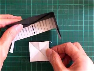 折り紙 ピアノの椅子 簡単な折り方 Origami piano chair for dollhouse-uJVOHL5OtVY