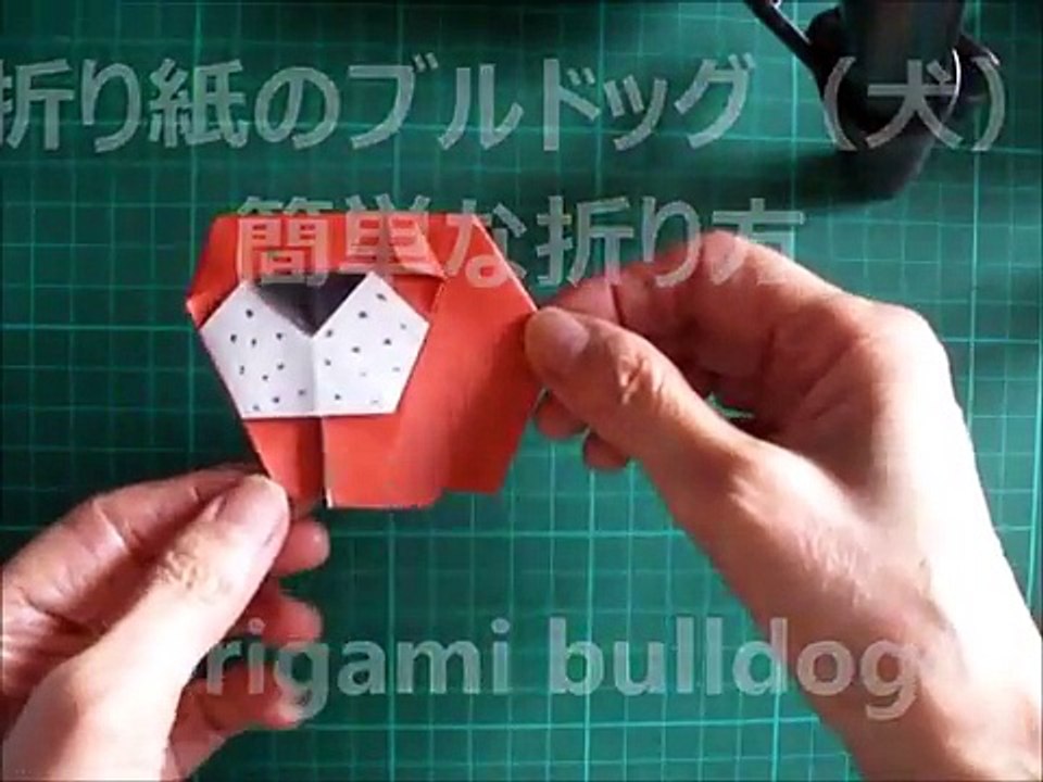 折り紙 ブルドッグ（犬）簡単な折り方 Origami bulldog-2P4wGarAvOU