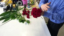 Easy to make red rose bridesmaid hand tied bouquet-WRkZSmI4F3Y