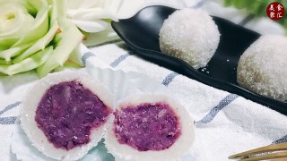 Q彈軟糯椰蓉紫薯糯米糍 寶寶喜歡的簡單快手小吃下午茶。Coconut purple glutinous rice dumplings-ZKC3SWEunS0