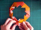 折り紙 桃の花リース 折り方（niceno1）Origami Flower peach wreath-b44VE65rSkA
