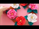 折り紙　椿の花のリース（八重）簡単な 折り方（niceno1）Origami Camellia flower wreath tutorial-TbGCobeo5oE