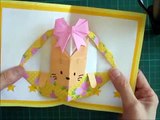 折り紙 猫のバスケット誕生日ポップアップカード 簡単な作り方（niceno1）Origami cat in the basket Birthday  Pop up card-V_pRMct0AbA