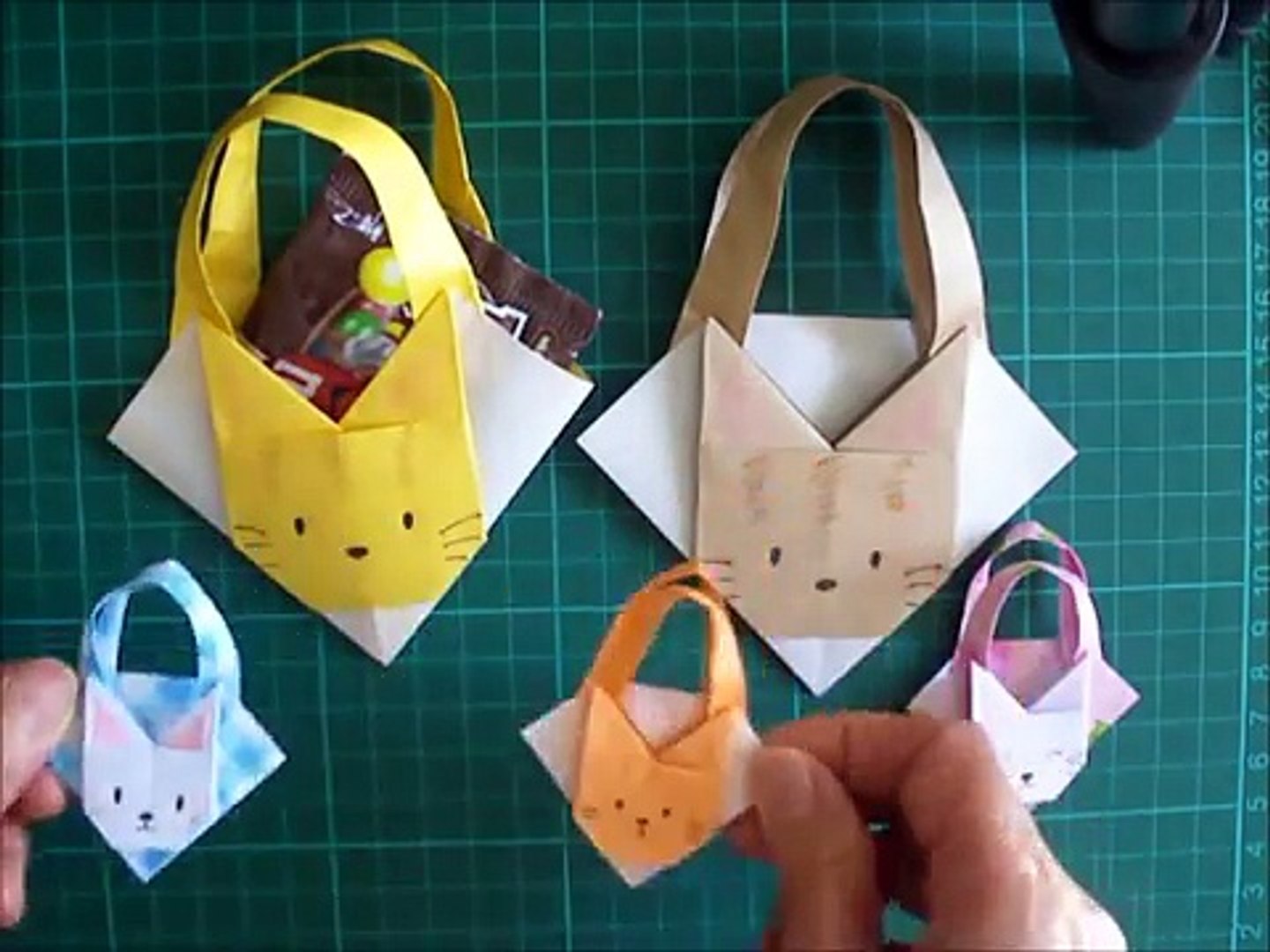 折り紙 猫のバック 簡単な折り方 Niceno1 Origami Cat Bag Tutorial O Febfyaogo Video Dailymotion