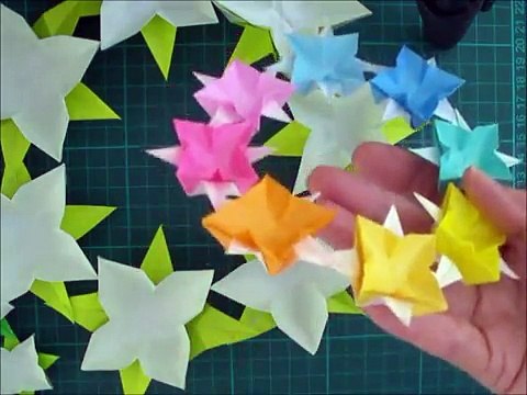 折り紙　花のリースの簡単な作り方（niceno1）Origami Flower wreath tutorial 3VNrrLng7I