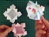 折り紙　花の箱　1枚で作るフラワーボックスの簡単な折り方（niceno1）Origami Flower Box tutorial-yVFylJCXVLc