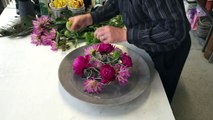 Modern Arrangement With Wire - Featuring Dahlias and Feathers --VmbBhILFdag