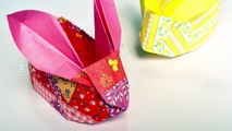 折り紙 うさぎ 箱     Origami Easter Bunny Basket-yY4CKkVnxGI