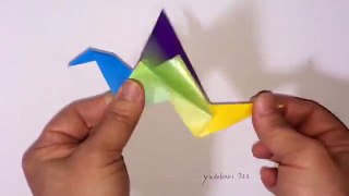 折り紙 パタパタ鶴       Origami Flapping Bird-ytAWxsGIVro