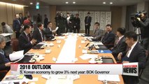 S. Korean economy to grow 3% next year: BOK Governor
