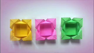 折り紙 フラワーボックス      Origami flower box-bYVqgfczwwY