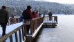 Gölcük Tabiat Parkı’ndaki göl buz tuttu