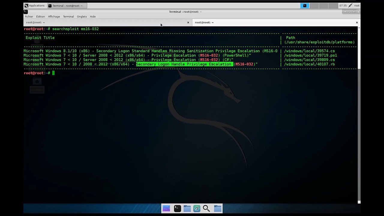 [4] Metasploit tutoriel FR : Élévation de Privilèges, découverte MS16-032 et Pivoting part 2