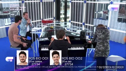 Manu Tenorio y Cepeda, ensayan "Lucía" a dúo para gala navidad