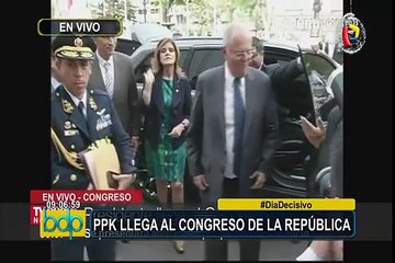 Presidente Kuczynski llega al Congreso para hacer descargos por pedido de vacancia