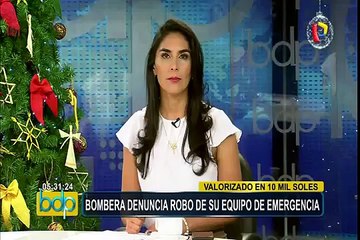 Bombera sufre robo de equipo de emergencia valorizado en 10 mil soles
