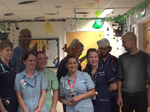 Guardiola and Kompany among Man City stars to visit children's hospital