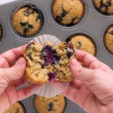 Insanely Good Blueberry Oatmeal Muffins