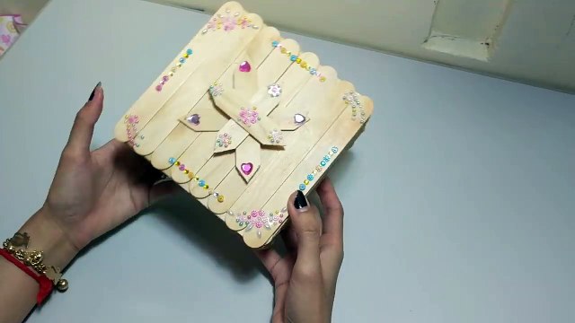 DIY craft, How to Make Jewelry Box Using Ice cream Sticks-HhqoOaPqKH0