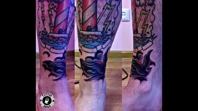 Тату ласточка Перекрытие (cover-up) Школа тату. Школа тату Процесс нанесения.-iJEPU81Wo-M