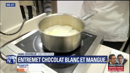 Noël: en panne d’idée pour le dessert ? Laissez vous tenter par cet entremet chocolat blanc-mangue