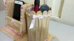 How to make DIY, Mobile phone holder and Pen stand - ice cream sticks - Tutorial-CuKdqIILDv4