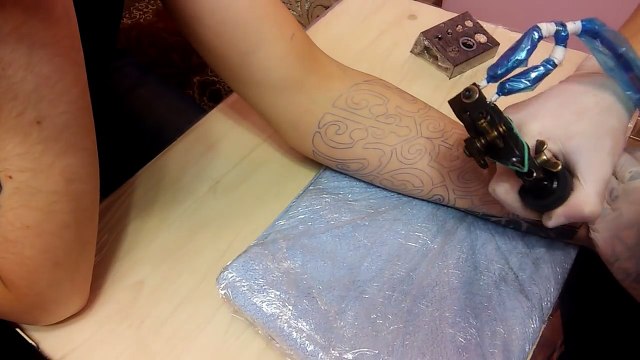 Тату Полинезия. Полу рукав. часть 2. Тату Сова. Процесс нанесения-SZV9FpFX3Lc