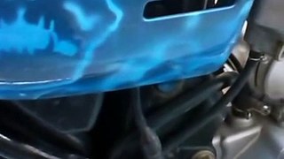 air brush mavi alev cg motorsiklet kendi tasarımım çelik kuba boya (1)