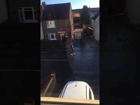 Girl Ice-Skates Down Frozen Street in Airdrie