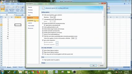 How To Enable Drag Formula In Excel 2007