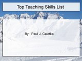 A Good Teacher must have good Passion : Paul J. Caletka
