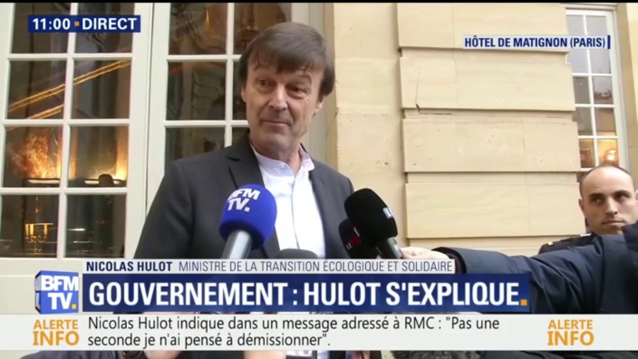 Nicolas Hulot : "Je suis 100% en phase" avec Edouard Philippe
