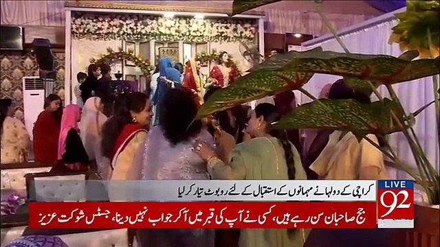 Karachi- Engineer groom prepares robot to welcome guests on his wedding -