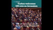 Turkey's President Erdogan has welcomed the UN vote to reject Trump's Jerusalem move