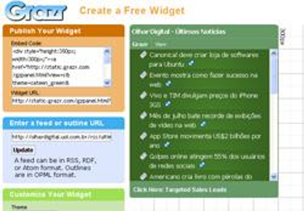 Coloque as notícias e vídeos do Olhar Digital no seu site!