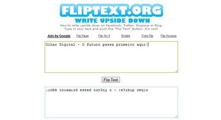 FlipText: escrevendo de cabeça pra baixo no Twitter