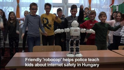 Friendly 'robocop' teaches kids about web safety in Hungary