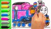 How to Draw Ashima ♦ Thomas and Friends ♦ Drawing and Coloring Lesson for Kids with Trains