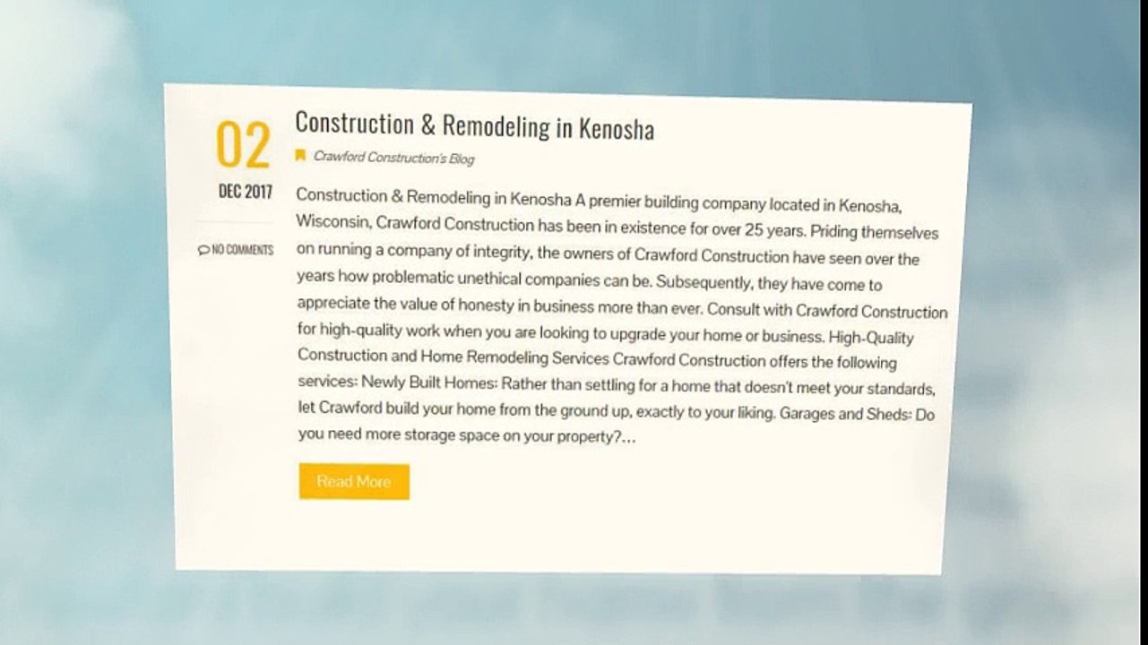 Home Construction & Remodeling, Kenosha - Crawford Construction