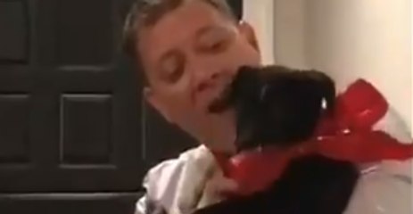 Ecstatic Dad Can't Believe Family Got Him a Puppy for Christmas