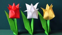 Origami '3D Tulip' 折り紙 「立体チューリップ」-XQ6TaXgQne0